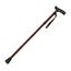 Homecraft Folding Coloured Walking Stick with Wooden Handle, Lightweight Adjustable Walking Cane for Balance, Mobility Aid, Walnut, 735-825mm