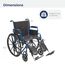 Drive Medical Blue Streak Rollstuhl mit klappbaren Armlehnen für den Schreibtisch, 40,6 cm (16 Zoll) Sitz