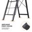 KINGRACK Stufenleiter, 5 Stufen, klappbare Stufenleiter mit Handlauf, rutschfeste Haushaltsleiter mit Klappsicherung, Aluminium Tritthocker, maximale Belastung 150 kg - Schwarz
