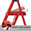KINGRACK 2 Stufen Leiter, Trittleiter mit Handläufen, Stufenleiter, Klappleiter Tritthocker, Klapptritthocker für Erwachsene mit Griff, Haushaltsleiter Anti-Rutsch-stabilem und breitem Pedal, rot