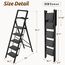 HBTower Trittleiter 5 Stufen Klappbar, Leiter 5 Stufen,stufenleiter,Leiter mit breitem Anti-Rutsch-Pedal, Tritthocker, Tritthocker mit 150kg Kapazität,Schwarz