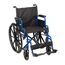 Drive Medical Blue Streak Leichter Rollstuhl mit wegschwenkbaren Fußstützen und zurückklappbaren Armen, tragbarer Klapprollstuhl für Erwachsene und Senioren, 45,7 cm Sitz