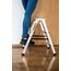 Drabest Aluminium Trittleiter Leiter beidseitig begehbar, 2x3 Stufen, 125kg