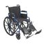 Drive Medical Blue Streak Rollstuhl mit klappbaren Armlehnen für den Schreibtisch, 40,6 cm (16 Zoll) Sitz