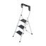 Hailo K75 ComfortLine Klapptritt - 3-stufige Trittleiter aus Stahl mit Sicherheitsbügel und Ablageschale - Arbeitshöhe bis 2,69 m - Gewicht: 6,8 kg - Weiß
