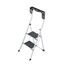 Hailo K75 ComfortLine Klapptritt - 2-stufige Trittleiter aus Stahl mit Sicherheitsbügel und Ablageschale - Arbeitshöhe bis 2,47 m - Gewicht: 5 kg - Weiß