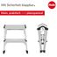 Hailo D60 StandardLine Alu Doppelstufen-Trittleiter - 2-stufiger Klapptritt mit Soft-Grip-Sohlen und Klappsperre - Arbeitshöhe bis 240 cm - Gewicht 2 kg - Silber