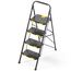 KINGRACK Leiter 4 Stufen, trittleiter 4 Stufen klappbar, mit rutschfestem, breitem Pedal und Handläufen, leichte Haushaltsleiter für Ihre Küche, Speisekammer, Schränke, Büro (Schwarz)