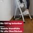 siwitec Trittleiter, Faltbare Leiter mit 2 Stufen, Klapptritt aus Stahl bis 150 kg belastbar, Tritthocker klappbar, TÜV/GS Zertifiziert, Weiss