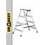 DRABEST Trittleiter Klapptritt Alu Leiter 2 x 4 Stufen Beidseitig Mehrzweckleiter Stufenleiter bis 150 kg Belastbar