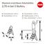 Hailo Alu-Klapptritt StandardLine, 3 große Stahl-Stufen bis 150 kg, kleine Alu Leiter mit Anti-Rutsch-Matten, Trittleiter mit Klappsicherung, Silber, Aktuelles Modell K70