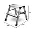 siwitec Trittleiter 2 x 2 Stufen, Alu Klapptritt, leichte Aluminium Leiter beidseitig begehbar, Haushaltsleiter bis 150 kg belastbar, Stufenleiter TÜV Zertifiziert
