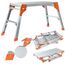 ???????????????????????????????????? Arbeitsplattform CF-107A | ???? ???????????????????? ???????????????????????????????? - Alu Leiter - Klappbar - Bis 150 kg - Arbeitsbühne mit Plattform - Trittleiter - Werkbank - Klappleiter (Silber/Orange)