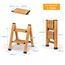 KULACO Trittleiter 2 Stufen klappbar, Aluminium Klappleiter, Tragbare Stufenleiter, rutschfeste Haushaltsleiter, Multifunktionsleiter Holzmaserung Design für Haus und Camping, Belastbar bis 150 kg
