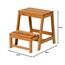 dobar® green label 29730FSC Multifunktionshocker Massivholz | Tritthocker zweistufig | Leiterhocker | Klapptritt für Haushalt| Leiterhocker Klappbar | 53 x 38 x 45 cm | Buchenholz geölt | Natur