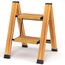 KULACO Klapptritt, Trittleiter 2 Stufen Klappbar, Aluminium Klappleiter, Tragbare Stufenleiter, Rutschfeste Haushaltsleiter bis 150 kg, Multifunktionsleiter Holzmaserung Design für Küche, Bad, Camping