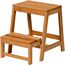 dobar® green label 29730FSC Multifunktionshocker Massivholz | Tritthocker zweistufig | Leiterhocker | Klapptritt für Haushalt| Leiterhocker Klappbar | 53 x 38 x 45 cm | Buchenholz geölt | Natur