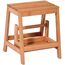 dobar® green label 29730FSC Multifunktionshocker Massivholz | Tritthocker zweistufig | Leiterhocker | Klapptritt für Haushalt| Leiterhocker Klappbar | 53 x 38 x 45 cm | Buchenholz geölt | Natur