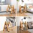 KULACO Klapptritt, Trittleiter 2 Stufen Klappbar, Aluminium Klappleiter, Tragbare Stufenleiter, Rutschfeste Haushaltsleiter bis 150 kg, Multifunktionsleiter Holzmaserung Design für Küche, Bad, Camping