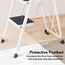 HBTower Trittleiter 3 Stufen klappbar, Trittleiter mit Anti-Rutsch-Pedal, Tragbare Robuste Tritthocker mit Handläufen, Perfekt für Küche & Haushalt, 150kg Kapazität, Weiß