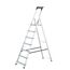 Drabest - Haushaltsleiter - Stehleiter - 7 Stufen - Arbeitshöhe 3,40m - Klappleiter aus Aluminium, max. 125 kg, mit Praktischer Ablage - Aluleiter mit Plattform 25x26 cm, rutschfeste Füßen