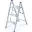 KINGRACK Stufenleiter, Trittleiter Stufen, Klapptrittleiter mit Handlauf, rutschfeste Haushaltsleiter mit Klappsicherung, Aluminium Tritthocker (3 Stufen, Silber)