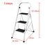 3 Stufen Klappleiter Trittleiter Klappbar Tragbare kompakte Leiter Rutschfeste Matte Einfache Aufbewahrung Stehleiter für Home Kitchen Office DIY 150 kg max Belastung