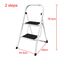 2 Stufen Klappleiter Trittleiter Klappbar Tragbare kompakte Leiter Rutschfeste Matte Einfache Aufbewahrung Stehleiter für Home Kitchen Office DIY 150 kg max Belastung