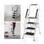 4 Stufen Klappleiter mit Handlauf Trittleiter Klappbar Tragbare kompakte Leiter Rutschfeste Matte Einfache Aufbewahrung Stehleiter für Home Kitchen Office DIY 150 kg max Belastung