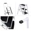4 Stufen Klappleiter mit Handlauf Trittleiter Klappbar Tragbare kompakte Leiter Rutschfeste Matte Einfache Aufbewahrung Stehleiter für Home Kitchen Office DIY 150 kg max Belastung