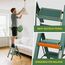 KULACO Trittleiter 2 Stufen Klappbar, 150kg Kapazität mit Breiten Anti Rutsch Pedalen, Aluminium Klapptritt, Multifunktionsleiter für Zuhause, Speisekammer, Innen und Außenbereich, Grün