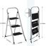 Trittleiter 3 Stufen Leiter Klapptritt Klappleiter Klapptreppe Tritt Haushaltstritt Stehleiter Sprossenleiter klappbar faltbar bis 150 kg (3 Stufen, Silber)