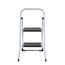 Trittleiter 2 Stufen Leiter Klapptritt Klappleiter Klapptreppe Tritt Haushaltstritt Stehleiter Sprossenleiter klappbar faltbar bis 150 kg (2 Stufen, Silber)