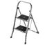 KADAX Klappleiter aus Stahl, 2-stufige Trittleiter mit rutschfesten Stufen, Traglast bis 150 kg, klappbar mit Handlauf