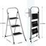 Ribelli Trittleiter 3 Stufen Leiter Klapptritt Klappleiter Klapptreppe Tritt Haushaltstritt Stehleiter Sprossenleiter klappbar faltbar bis 150 kg (3 Stufen, Silber/schwarz)