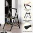 KINGRACK 2 Stufenleiter, 2 Stufen klappbar mit rutschfestem, breitem Pedal und Handläufen, leichte Haushaltsleiter für Küche, Vorratskammer, Schränke, Büro
