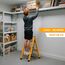 KULACO Klappleiter, Trittleiter 3 Stufen Klappbar, Aluminium Klapptritt, Tragbare Stufenleiter, Rutschfeste Haushaltsleiter bis 150 kg, Multifunktionsleiter Holzmaserung Design für Küche, Bad, Camping