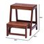 dobar® Green Label 29731FSC Multifunktionshocker Massivholz | Tritthocker zweistufig | Leiterhocker | Klapptritt für Haushalt| Leiterhocker Klappbar | 53 x 38 x 45 cm | Buchenholz geölt | Dunkelbraun