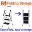 3 Stufen Klappleiter mit Handlauf Trittleiter Klappbar Tragbare kompakte Leiter Rutschfeste Matte Einfache Aufbewahrung Stehleiter für Home Kitchen Office DIY 150 kg max Belastung