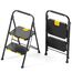 KINGRACK 2 Stufenleiter, 2 Stufen klappbar mit rutschfestem, breitem Pedal und Handläufen, leichte Haushaltsleiter für Küche, Vorratskammer, Schränke, Büro