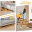 KULACO Trittleiter 3 Stufen klappbar, Aluminium Klappleiter, Tragbare Stufenleiter, rutschfeste Haushaltsleiter, Multifunktionsleiter Holzmaserung Design für Haus und Camping, Belastbar bis 150 kg