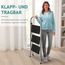 Trittleiter 3 Stufen Leiter Klapptritt Klappleiter Klapptreppe Tritt Haushaltstritt Stehleiter Sprossenleiter klappbar faltbar bis 150 kg (3 Stufen, Silber)