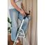 Drabest - Haushaltsleiter - Stehleiter - 4 Stufen - Arbeitshöhe 2,75m - Klappleiter aus Aluminium, max. 125 kg, mit Praktischer Ablage - Aluleiter mit Plattform 25x26 cm, rutschfeste Füßen
