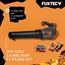 FUXTEC Akku Laubbläser 20V FX-E1LB20 - Inklusive 1 x Li-Ion 4Ah-Akku und 2,4A Ladestation - Laubgebläse zum Entfernen von Laub für Garten, Gehweg und Einfahrt - Leise - bis 38m/s
