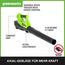 Greenworks G40AB Axial Akku Laubbläser mit Tempomat, 177 km/h, 11,05 m³/min OHNE 40V Akku & Ladegerät, 3 Jahre Garantie