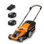 LawnMaster CLMF2437G Akku-Rasenmäher 24V Max 2x4.0Ah Batterie, 37cm 300m² Mulchen 40L, 22-72mm 6-Stufige Schnitthöhenverstellung