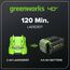 Greenworks 40 V Kabelloser Akku Rasenmäher, 41 cm Schnittbreite mit 40V 4Ah-Akku & 2A Universal Ladegerät Boni 40 V 5Ah-Akku