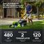 Greenworks Selbstfahrender Akku Rasenmäher 48V (24V x 2) bis zu 480m², 46cm Schnittbreite, 55L Sack Rasenmäher Elektro Plus Zwei 4Ah-Akkus und Doppelladegerät,3 Jahre Garantie,GD24X2LM46SPK4X