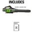 Greenworks 80 V (170 MPH / 730 CFM / 75+ kompatible Werkzeuge), kabelloser bürstenloser Axial-Laubbläser, nur Werkzeug