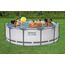 Bestway® Steel Pro MAX™ Aufstellpool-Set mit Filterpumpe Ø 366 x 100 cm, lichtgrau, rund